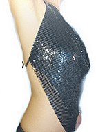 Top with draping design in sequins